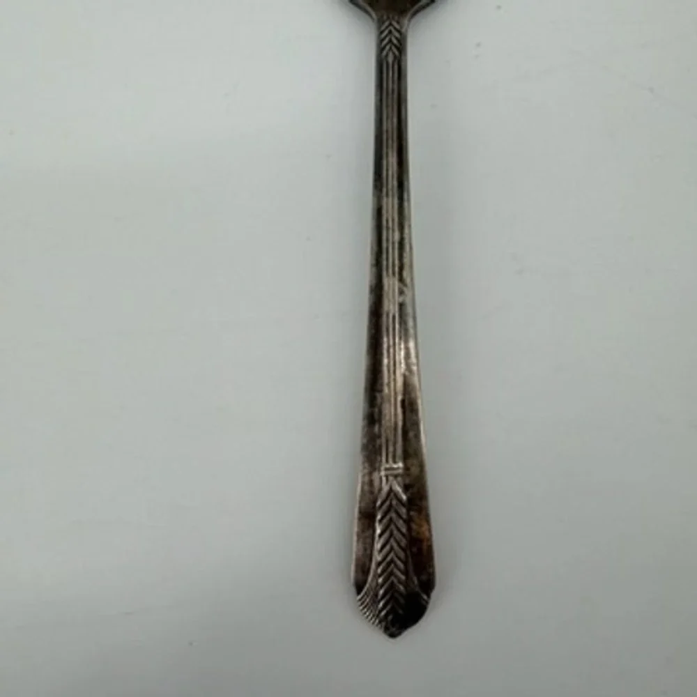 Wm Rogers Mfg Co Allure Silverplate Ice Cream Fork Art Deco Vintage 5.75